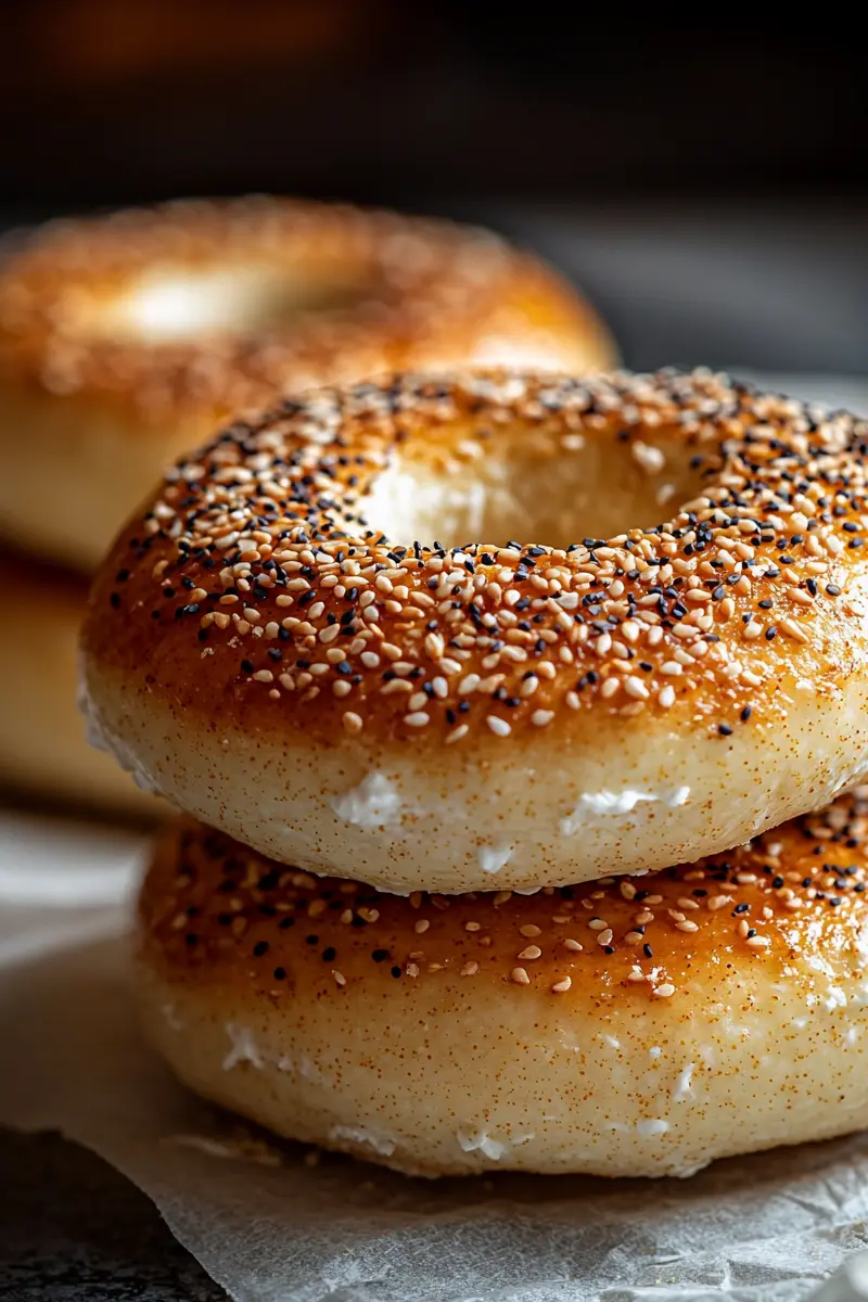 Healthy cottage cheese bagels with almond flour and natural sweetener