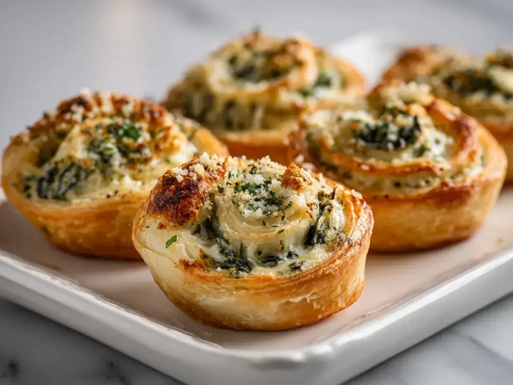 Easy Cheesy spinach artichoke pinwheels