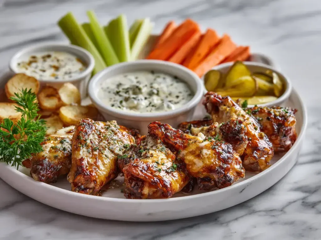 Easy chicken wing charcuterie board