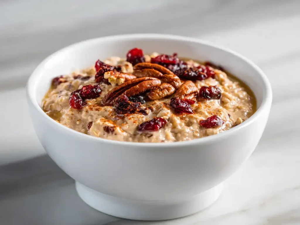 Easy cranberry pumpkin overnight oats