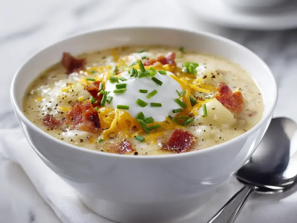 Easy crockpot loaded baked potato soup
