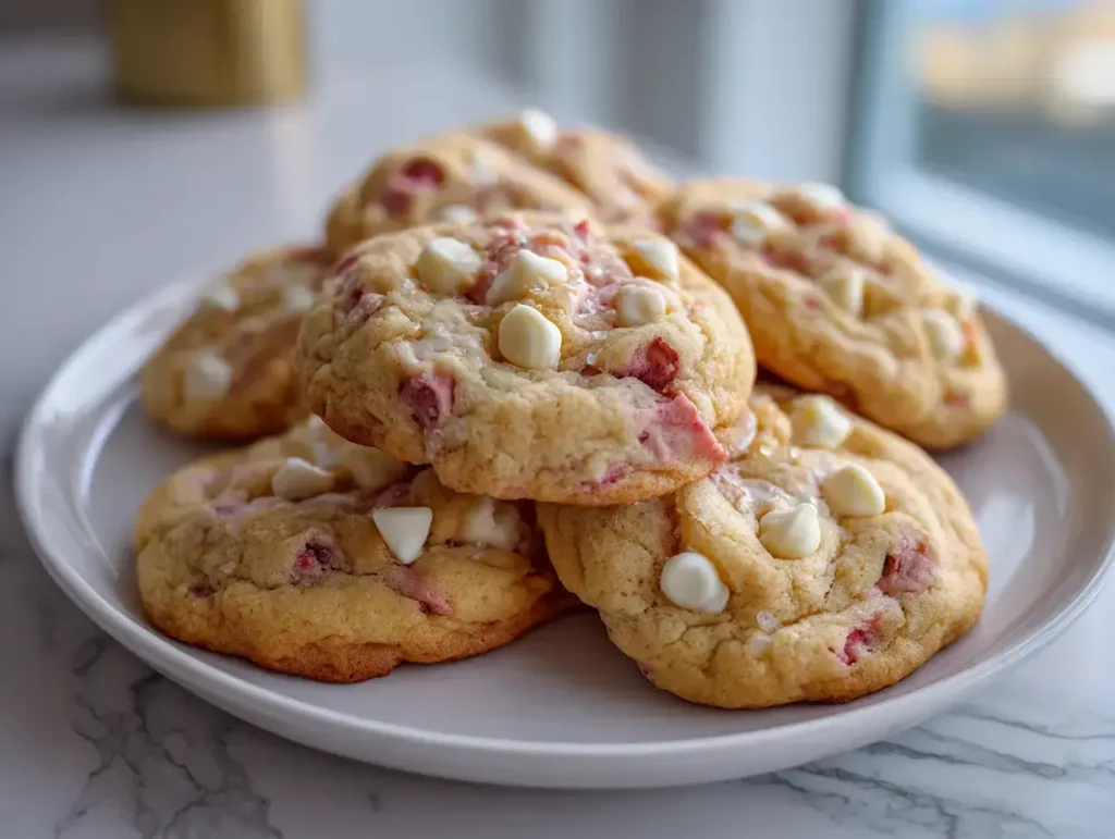 Easy Strawberry Kiss Cookies Recipe with White Chocolate Chips