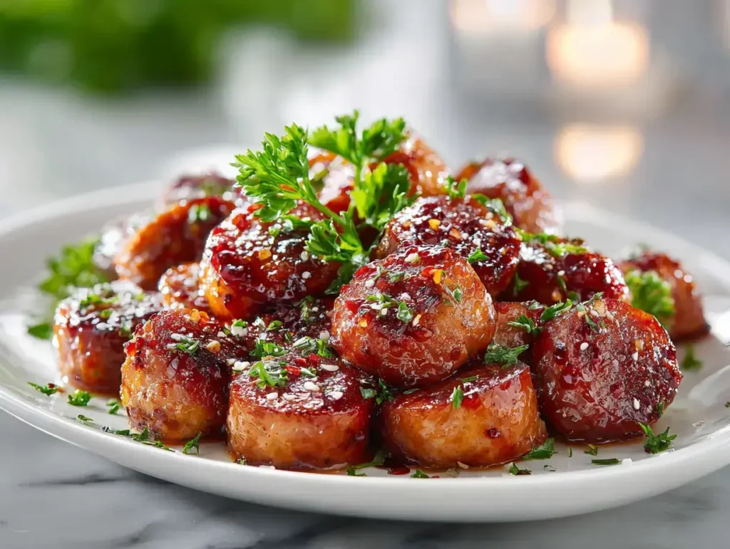 Easy Sweet Savory Glazed Kielbasa Bites