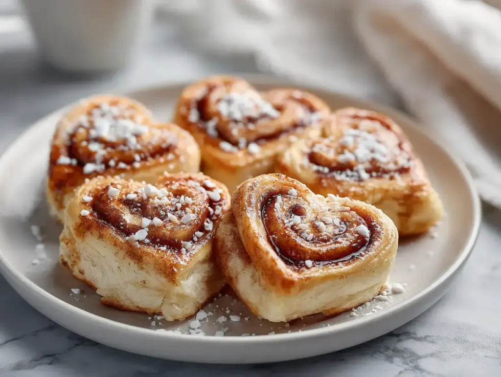 Easy Valentine Heart Shaped Cinnamon Rolls