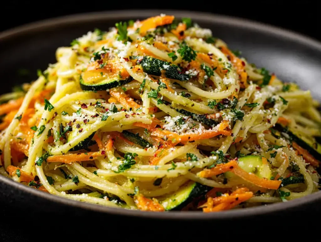 Easy Vegan Zucchini Carrot Pasta