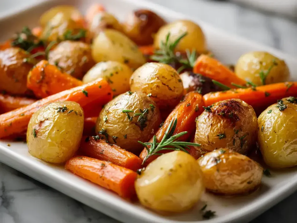 Easy sheet pan potatoes and carrots