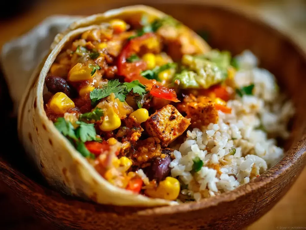 Easy spicy vegan burrito