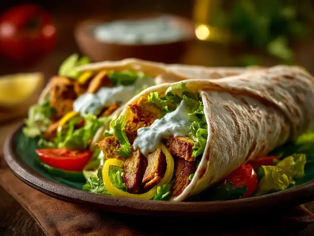 Easy vegan gyro wraps